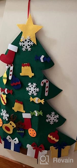 img 1 attached to YEAHBEER 3.2FT Felt Christmas Tree For Kids Wall With 30 Detachable DIY Ornaments - Xmas Gift And Door Hanging Decoration For New Year Celebrations review by Jason Winkfield