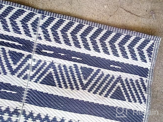 img 1 attached to Transform Your Outdoor Space With HiiARug 9'X12' Reversible Patio Rug For RV, Camping, And Beach review by Roger Sanders