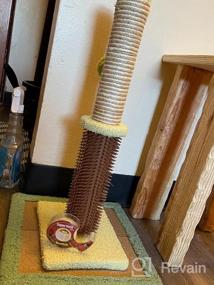 img 8 attached to Jaoul 21" Cat Scratching Post With Double Base Plate And Self Groomer For Indoor Cats
