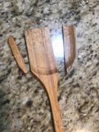 img 1 attached to 2-Pack 15In Wooden Wok Spatula For Non Stick Cookware, Natural Bamboo Cooking Utensils Set, Long Handle Flat Frying Spatula Stir Fry Egg Pancake Fish Turner. review by Carlos Whitfield