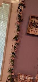 img 7 attached to 2 шт. искусственная цветочная гирлянда-поддельные розовые лозы висячие розы для свадебной арки, вечеринки в саду, ремесленного домашнего декора
