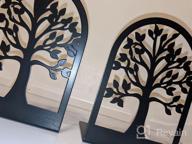 img 1 attached to 3 Pairs Large Black Metal Bookends - Heavy Duty Decorative Tree Book Ends For Home Office Shelves, 6.5" X 4.7" X 3.5 review by Frank Bruton