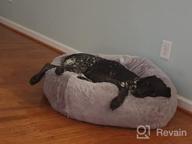 img 1 attached to Large Gray Faux Fur Donut Dog Bed Replacement Cover - Ultra Calming By Furhaven Plush! review by Tim Wilske