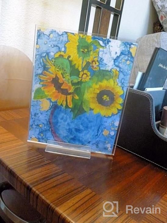 img 1 attached to Clear 5X7 Acrylic Magnetic Picture Frame With Gift Box, Double Sided Desk Or Table Stand, Pack Of 1 (Bonus Microfiber Cloth + Stand) review by Amanda Smith