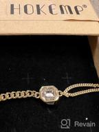 img 1 attached to 14K Gold Plated Dainty Link Chain Bracelet For Women Girls - HOKEMP Adjustable Birthstone Jewelry Gift. review by Luis Leblanc