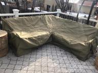 img 1 attached to Heavy Duty 100"X100" Outdoor Sectional Cover - Waterproof 600D Patio Furniture Cover, V-Shaped L-Shape Lawn Protection (Natural Beige) review by Karen Parker