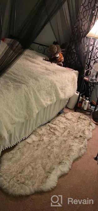 img 1 attached to Add Cozy, Faux Fur Flair To Your Home With Phantoscope'S Beige Anti-Skid Rug - Perfect For Both Adults And Kids! review by Nathan Pintac