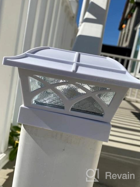 img 1 attached to 4 Pack SIEDiNLAR Solar Post Cap Lights Outdoor 8 LEDs For 4X4 5X5 6X6 Fence Deck Patio Decoration With 2 Color Modes - Warm White & Cool White Lighting review by Alan Sitton