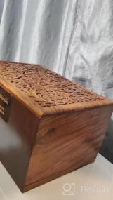 img 5 attached to Large Adult Size Personalized Wooden Engraved Cremation Urn For Human Ashes - Wood Funeral Urn