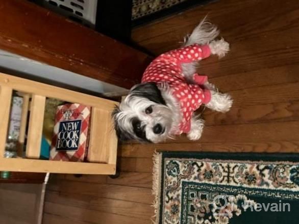 img 1 attached to 🐾 KYEESE Polka Dot Dog Pajamas: Soft & Stretchable Material | Onesie Style Velvet PJs for Small and Medium Dogs review by Jay Maryland