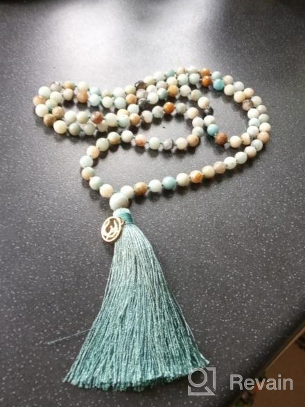 img 1 attached to 108 Mala Beads Necklace Hand Knotted Tassel Charm OM COAI review by Karen Cooper