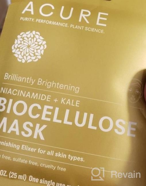 img 1 attached to Acure Brightening Bio-Cellulose Face Mask 100% Vegan Infused With Niacinamide & Kale For A Radiant Glow - Vitamin B3 For All Skin Types - Single Use Pack Of 1 review by Adrian Woodside