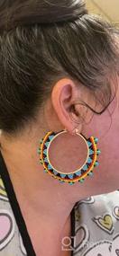 img 5 attached to 🌸 Native American-inspired Handmade Beaded Hoop Earrings: Modern Twist on Traditional Seed Bead Work Jewelry