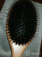 img 1 attached to Boar Bristle Hair Brush For All Hair Types With Wooden Comb & Travel Bag - Perfect Gift For Women, Men, And Kids review by Cody Howard