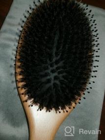 img 8 attached to Boar Bristle Hair Brush For All Hair Types With Wooden Comb & Travel Bag - Perfect Gift For Women, Men, And Kids