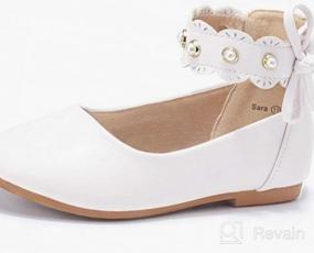 img 7 attached to Туфли для девочек-балеринок PANDANINJIA Toddler Little Ballerina Scallop Flat Girls' Shoes