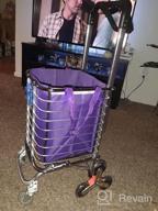 img 1 attached to 50L Large Capacity Stair Climbing Shopping Cart W/ 8 Wheels - Double Handle Rolling Grocery Laundry Foldable Utility Cart (Purple) review by Troy Boren