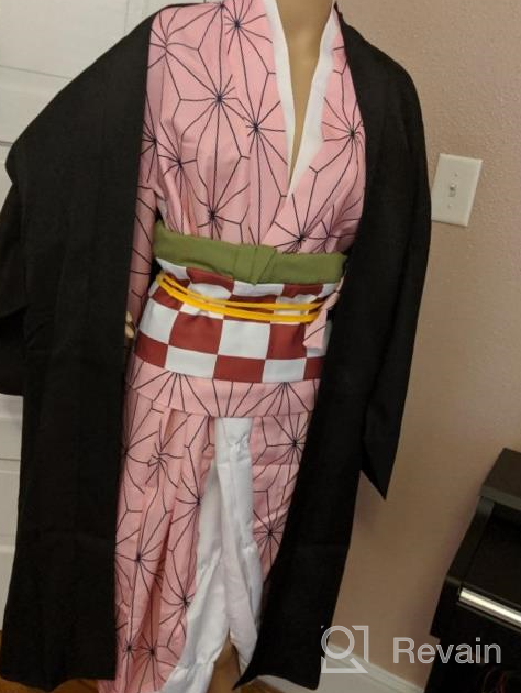 img 1 attached to Halloween Costume For Women - Kamado Cosplay Outfit With Kimono Haori And Bamboo - Available In US Sizes review by Gordo Prince