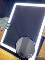 img 1 attached to Compact LED Rechargeable Lighted Makeup Mirror With Touch Screen Dimming And Magnification Pocket Spot Mirror - KEDSUM Travel Vanity Mirror With Cover review by Leroy Estell