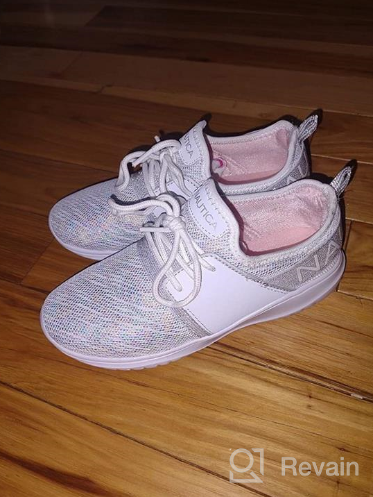 img 1 attached to Nautica Kids Girls Metallic Fashion Sneaker: Stylish Lace-Up Athletic Running Shoes for Big Kids, Little Kids, and Toddlers review by Kim Thompson