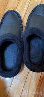 img 1 attached to Akk Mens Leather Slippers Comfy Handmade Stitch Slip-On House Shoes Warm Faux Fur Lined Rubber Sole Indoor Outdoor review by Brandon Havlicek