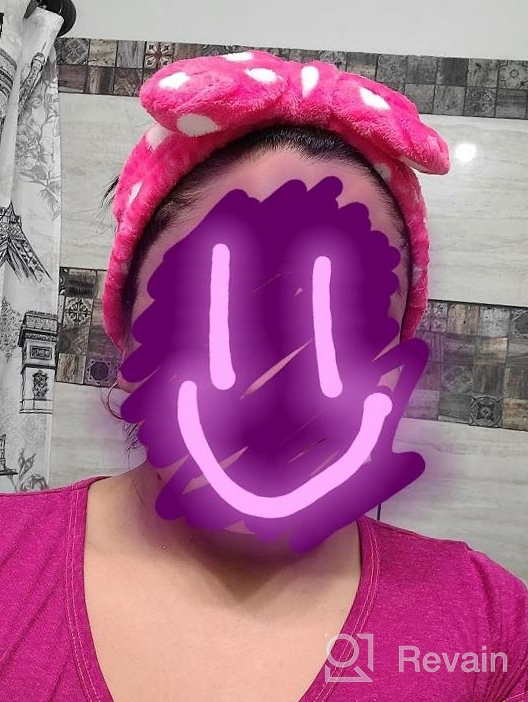 img 1 attached to Adjustable Elastic Hair Band For Girls - Hairizone Cosmetics Headband For Shower, Spa, And Face Washing With Bowknot Design (Blue) review by Johnny Burns