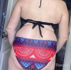 img 6 attached to Black Large Bonim Lace V Neck Two Piece Swimdress Tankini Bathing Suit With Bikini Bottom Skirt