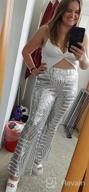 img 1 attached to AZOKOE Women'S High-Waisted Sequin Palazzo Lounge Pants With Wide Bell Bottom Trousers review by Kevin Huot