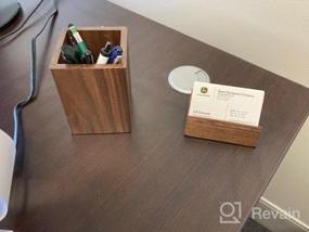 img 5 attached to MaxGear Walnut Pen Holder: Premium Desk Accessories & Workspace Organizers For Home, School & Office