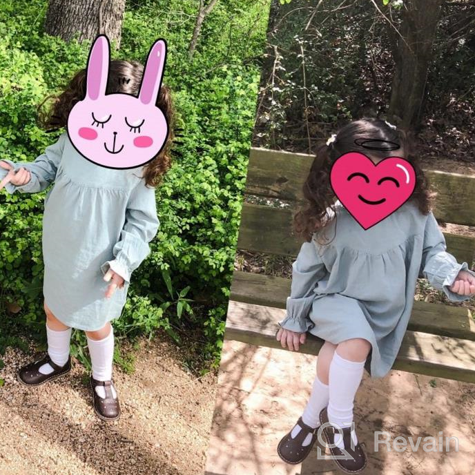 img 1 attached to Cute and Comfortable Girls Long Sleeve Shirt Dress for Casual and Party Wear (Sizes 1-7 Years) review by Tommy Almasri