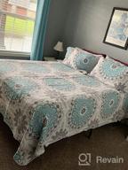 img 1 attached to 🌿 Travan 3-Piece Quilt Set: Floral Printed Oversized Bedding, King Size, Green Vine review by Andy Quade