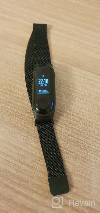 img 3 attached to 💪 Premium Metal Fitness Bracelet - Compatible with Xiaomi Mi Band 3 and 4, Milanese Loop Strap - Black review by Celina Kaczyska ᠌