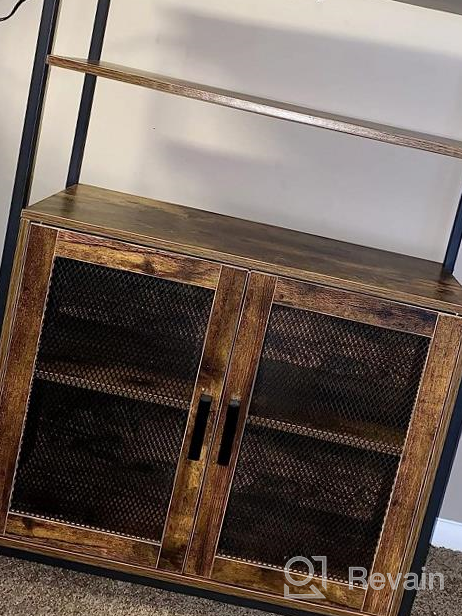 img 1 attached to Rustic Brown Usikey Storage Cabinet With 2 Doors, 3 Shelves & Industrial Cupboard - Perfect For Kitchen, Bedroom & Living Room! review by Rob Jimenez