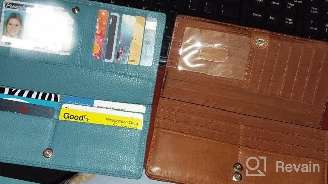 img 1 attached to RFID Blocking Leather Wallet For Women - Lavemi Ultra Slim Thin Bifold Credit Card Holder review by Justin Gore