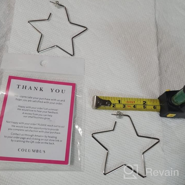 img 1 attached to Hypoallergenic Lightweight 14K Gold Dipped Star Drop Dangle Earrings - Lovely & Fun Statement Jewelry review by Patrick Lets