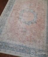 img 1 attached to Premium Recycled Flat Weave Area Rug With Bohemian Design, Stain Resistance, And Eco-Friendliness - Machine Washable, Rust-Colored, 5'X7' review by Brian Buck