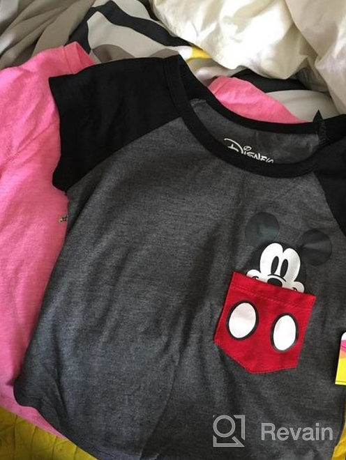 img 1 attached to Adorable Disney Youth Girls Mickey Peeking Pocket Tee: A Perfect Blend of Style and Comfort! review by Cynthia Smith