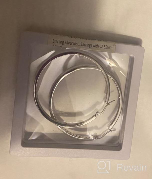 img 1 attached to 💍 Sterling Silver CZ Inside-Out Hoop Earrings review by Lisa Zimmerman