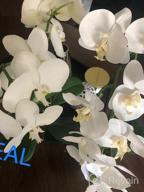 img 1 attached to SHACOS Artificial Orchid Stems Set Of 3 PU Real Touch Orchid Big Blooms Fake Phalaenopsis Flower Home Wedding Decoration (3 PCS, Blue) review by Robert Johnson