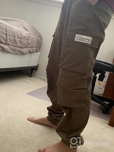 img 1 attached to TLAENSON Boys Cargo Pants: Stylish Cotton Casual Drawstring Joggers with Elastic Cuffs review by Marty Wainwright