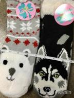 img 1 attached to Fuzzy Winter Slipper Socks For Kids: Cozy, Soft And Warm Christmas Socks With Thick Fleece Lining For Boys And Girls By FNOVCO review by Timothy Castillo