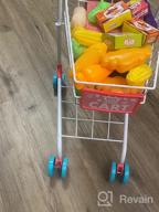 img 1 attached to Sturdy Kids Shopping Cart Trolley With 46 PCS Of Pretend Play Food, Ideal For Role Play And Educational Play Kitchen Activities, Perfect Toy For Boys And Girls review by Jaleel Akuffo