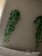 img 1 attached to Rustic Thicker Ivy Vines With Lights In Galvanized Metal Wall Planter - Hsuner Fake Hanging Plants For Modern Farmhouse Wall Decor, Boho Bedroom & Porch Decoration (Upgrade White) review by Antoine Collins