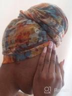 img 1 attached to Get A Stylish Look With VVolf Turban Stretch Scarf: Perfect African Tie-Dye Head Wrap For Women With Long Hair By Urban Turbanista review by Evelyn Jackson
