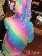 img 1 attached to Nidoul Kid Girls Unicorn Rainbow Hoodie Jacket with Pockets: A Cozy and Stylish Sweatshirt review by Kimberly Dionne