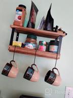 img 1 attached to Stylish Rustic Wood Floating Shelf With Coffee Mug Rack And Hook Features For Kitchen And Living Room Organization review by Julie Youngbear