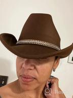 img 1 attached to Lisianthus Wide Brim Felt Cowboy Hats With Belt For Men & Women - Perfect For Outdoor Adventure! review by Michael Luna