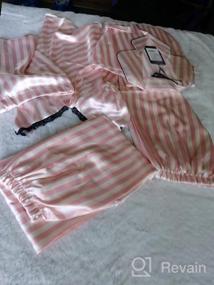img 7 attached to Silk Satin Pajama Set For Women - 5 Piece Cami PJ Sleepwear With Button Down Loungewear