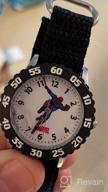img 1 attached to Marvel Kids' W000106 Time Teacher Stainless Steel Watch - Black Nylon Band review by Ricky Brooks