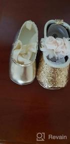 img 6 attached to Floral Sparkly Mary Jane Flats For Baby Girls - Soft Sole Infant Moccasins For Toddler Princess Dress Shoes By Antheron